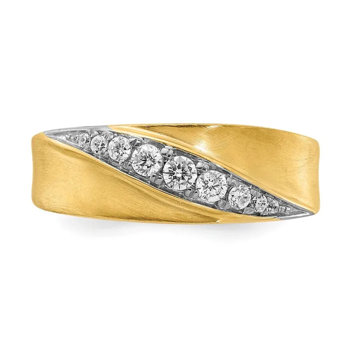 Goldia Rings 033ct CZ Solid Real 14k White Yellow Gold Mens Ring