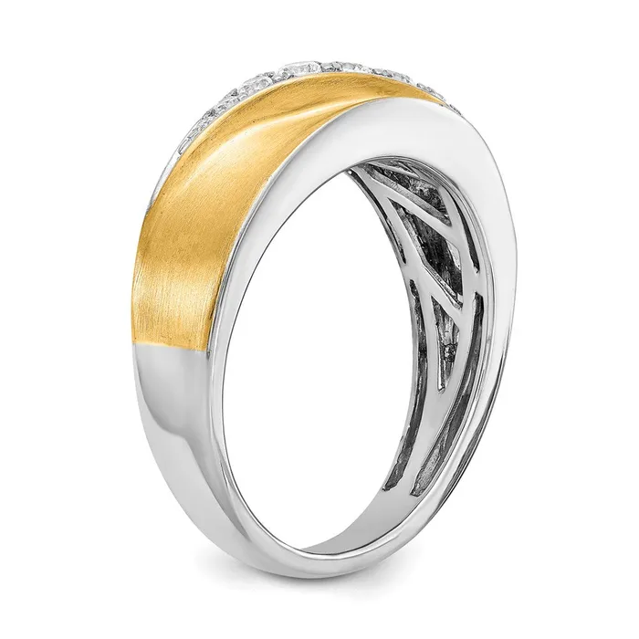 Goldia Rings 033ct CZ Solid Real 14k White Yellow Gold Mens Ring