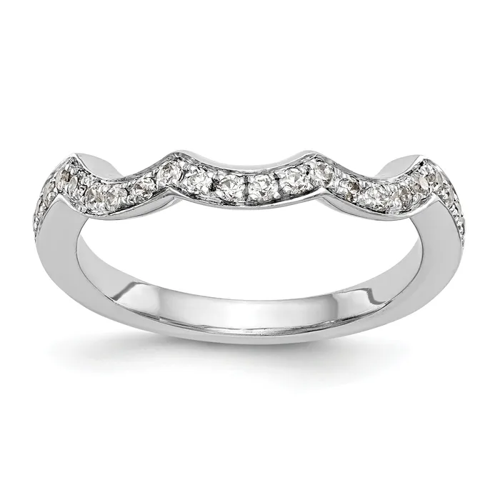 Goldia Rings 040ct CZ Solid Real 14K White Gold Wedding Wedding Band Ring Goldia Rings 040ct CZ Solid Real 14K White Gold Wedding Wedding Band Ring
