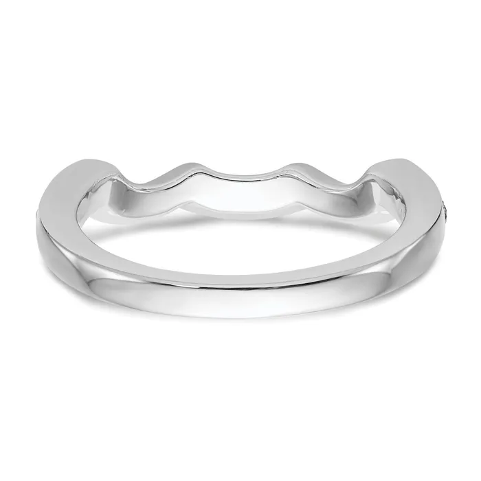 Goldia Rings 040ct CZ Solid Real 14K White Gold Wedding Wedding Band Ring