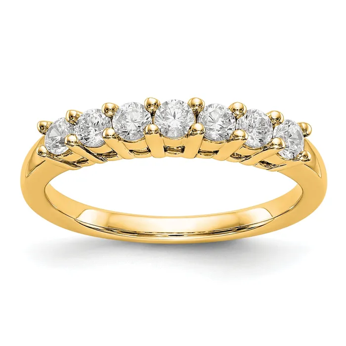 Goldia Rings 049ct CZ Solid Real 14K Yellow Gold 7Stone Wedding Band Ring Goldia Rings 049ct CZ Solid Real 14K Yellow Gold 7Stone Wedding Band Ring