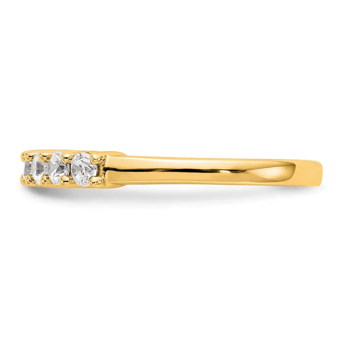 Goldia Rings 049ct CZ Solid Real 14K Yellow Gold 7Stone Wedding Band Ring