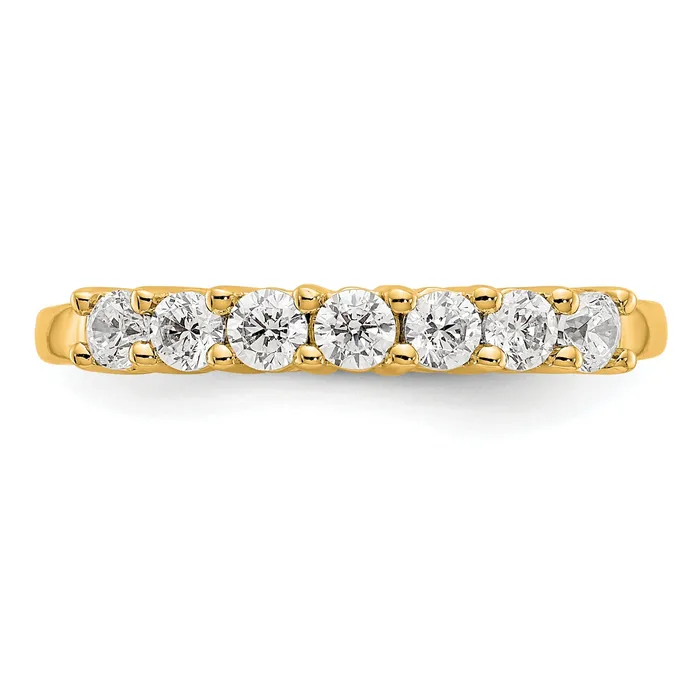 Goldia Rings 049ct CZ Solid Real 14K Yellow Gold 7Stone Wedding Band Ring