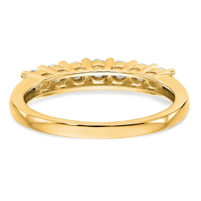 Goldia Rings 049ct CZ Solid Real 14K Yellow Gold 7Stone Wedding Band Ring