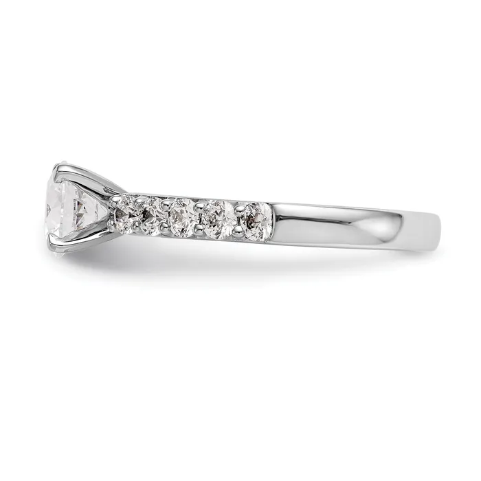 Goldia Rings 070ct CZ Solid Real 14K White Gold Peg Set Engagement Ring