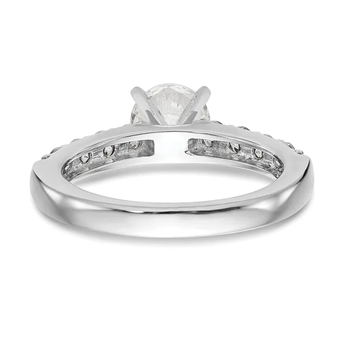 Goldia Rings 070ct CZ Solid Real 14K White Gold Peg Set Engagement Ring