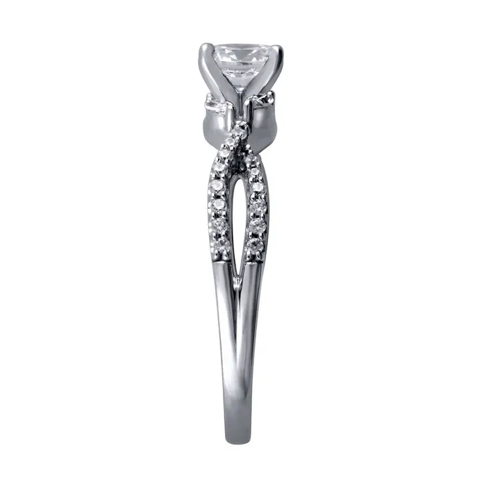 Goldia Rings 075 CT TW Natural Diamond Twist Shank Engagement Ring in Solid 14K White Gold Goldia Rings 075 CT TW Natural Diamond Twist Shank Engagement Ring in Solid 14K White Gold