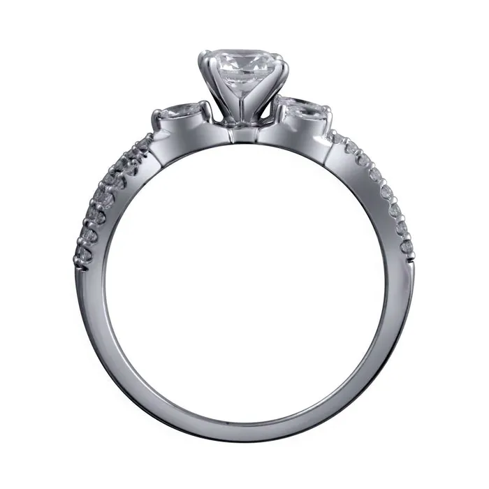 Goldia Rings 075 CT TW Natural Diamond Twist Shank Engagement Ring in Solid 14K White Gold Goldia Rings 075 CT TW Natural Diamond Twist Shank Engagement Ring in Solid 14K White Gold
