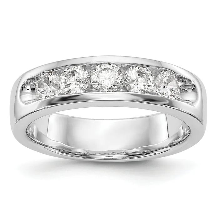 Goldia Rings 075ct CZ Solid Real 14K White Gold 534mm Stone Channel Wedding Band Ring Goldia Rings 075ct CZ Solid Real 14K White Gold 534mm Stone Channel Wedding Band Ring