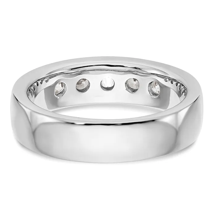 Goldia Rings 075ct CZ Solid Real 14K White Gold 534mm Stone Channel Wedding Band Ring
