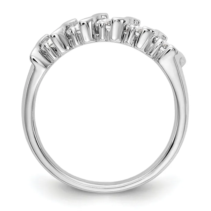 Goldia Rings 075ct CZ Solid Real 14K White Gold 5Stone Wedding Band Ring