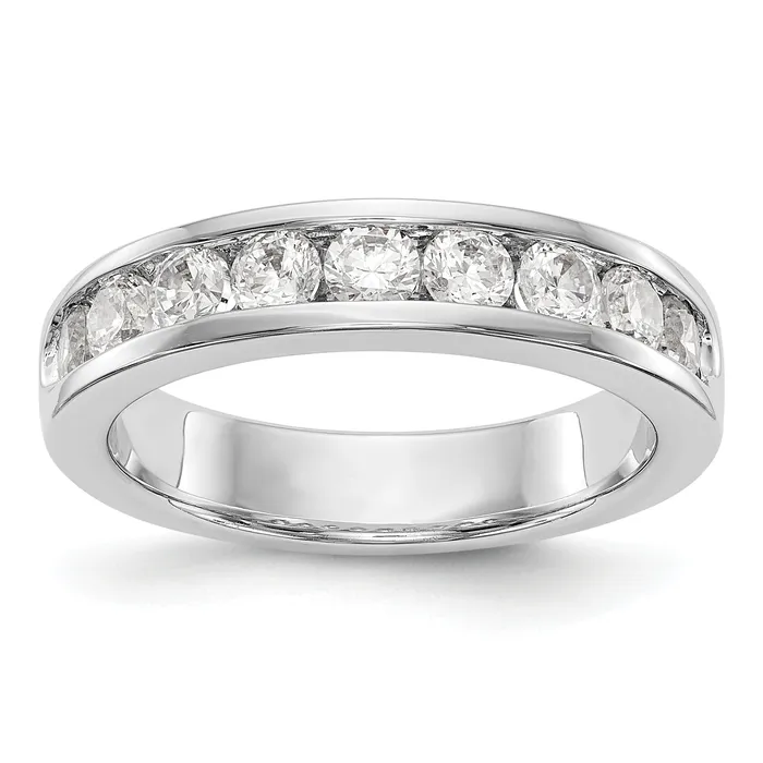Goldia Rings 093ct CZ Solid Real 14K White Gold 93mm Stone Channel Wedding Band Ring Goldia Rings 093ct CZ Solid Real 14K White Gold 93mm Stone Channel Wedding Band Ring