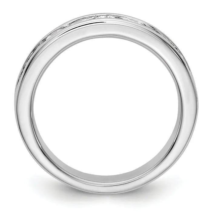 Goldia Rings 093ct CZ Solid Real 14K White Gold 93mm Stone Channel Wedding Band Ring