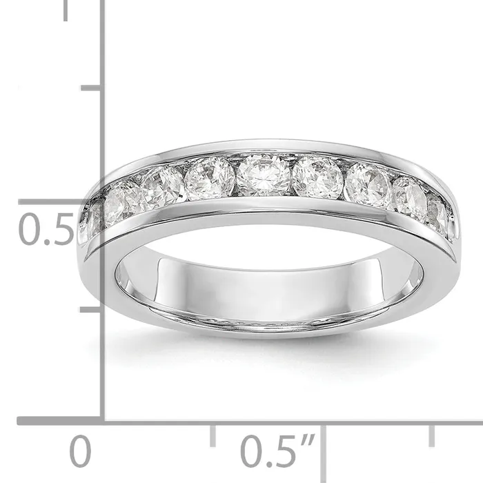 Goldia Rings 093ct CZ Solid Real 14K White Gold 93mm Stone Channel Wedding Band Ring