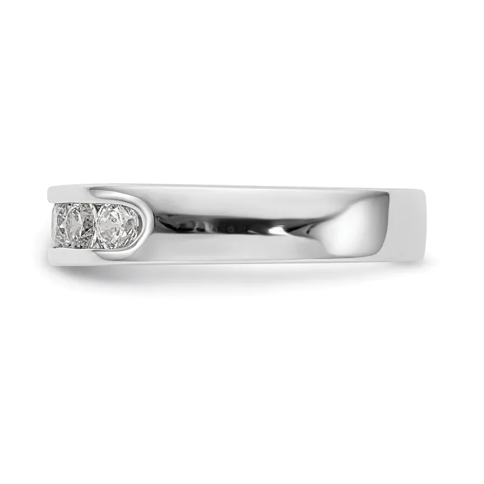 Goldia Rings 093ct CZ Solid Real 14K White Gold 93mm Stone Channel Wedding Band Ring