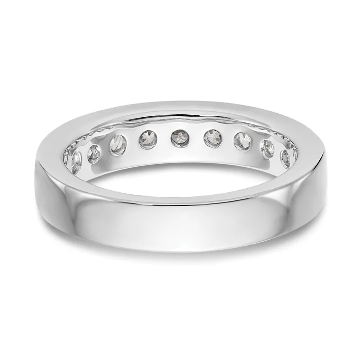 Goldia Rings 093ct CZ Solid Real 14K White Gold 93mm Stone Channel Wedding Band Ring