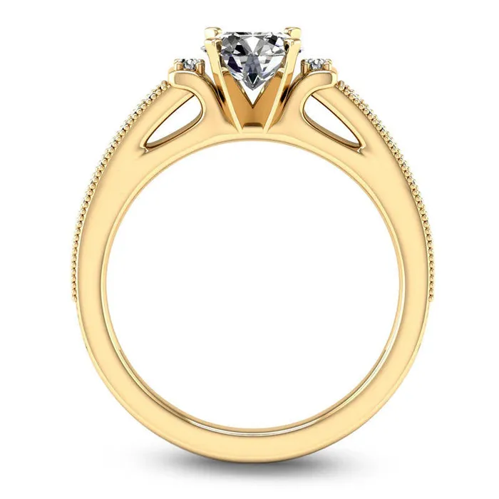 Goldia Rings 10 CT TW Natural Diamond Collar Antique VintageStyle Engagement Ring in Solid 14K Gold Goldia Rings 10 CT TW Natural Diamond Collar Antique VintageStyle Engagement Ring in Solid 14K Gold