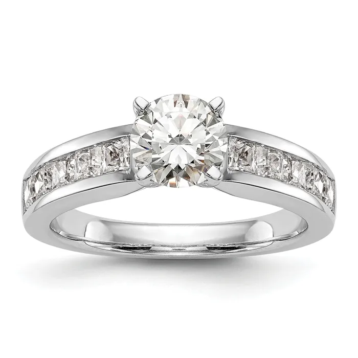 Goldia Rings 100ct CZ Solid Real 14K White Gold Semi Mount Engagement Ring Goldia Rings 100ct CZ Solid Real 14K White Gold Semi Mount Engagement Ring