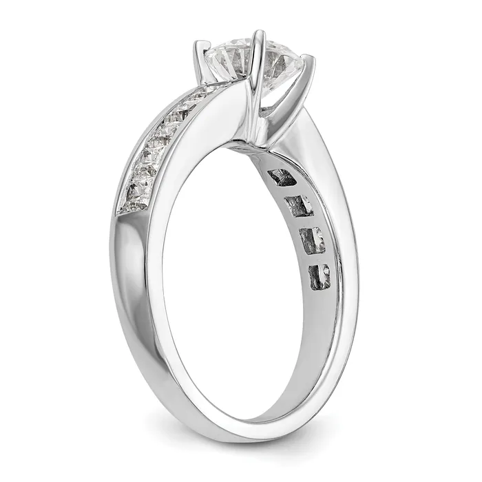 Goldia Rings 100ct CZ Solid Real 14K White Gold Semi Mount Engagement Ring
