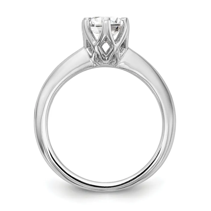 Goldia Rings 100ct CZ Solid Real 14k White Gold Solitaire Engagement Ring