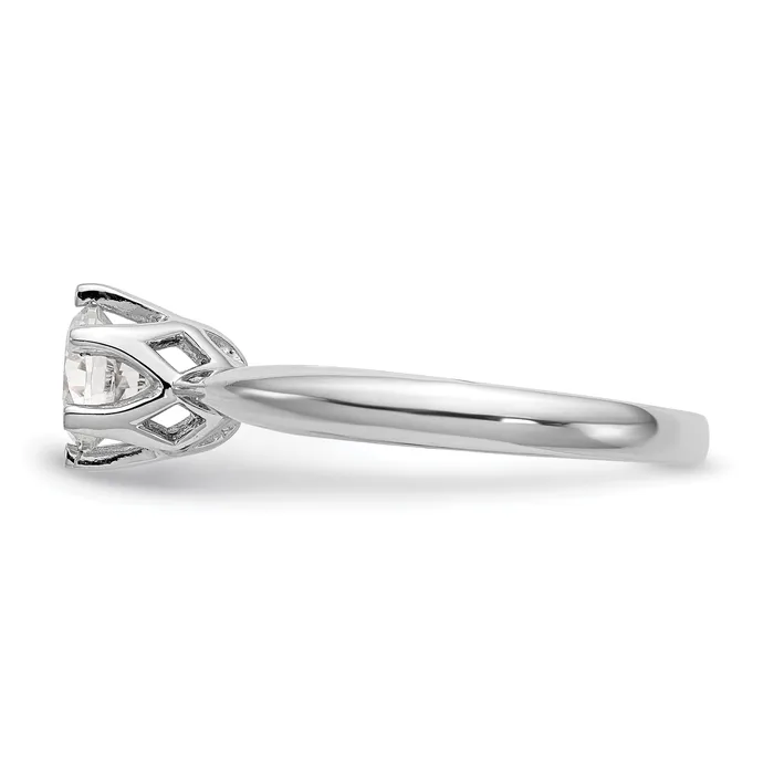 Goldia Rings 100ct CZ Solid Real 14k White Gold Solitaire Engagement Ring