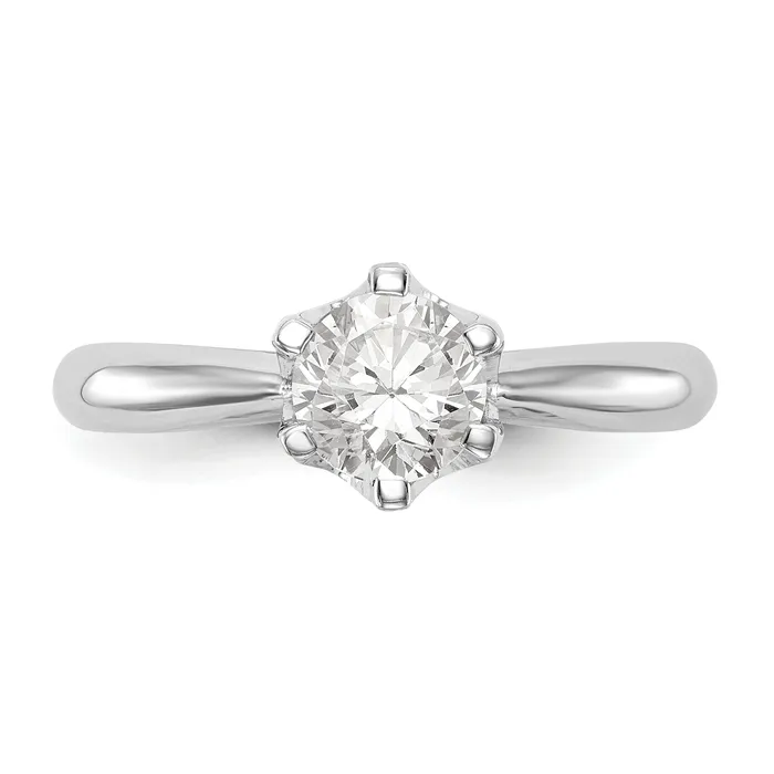 Goldia Rings 100ct CZ Solid Real 14k White Gold Solitaire Engagement Ring
