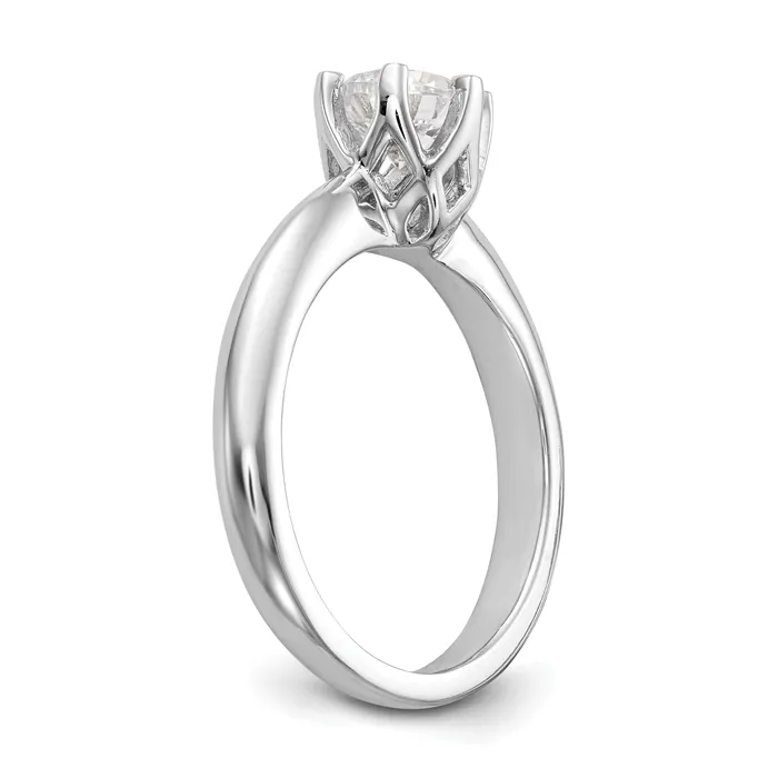 Goldia Rings 100ct CZ Solid Real 14k White Gold Solitaire Engagement Ring