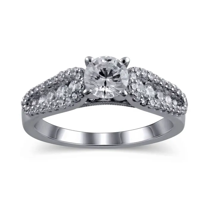 Goldia Rings 125 CT TW Natural Diamond Antique VintageStyle Engagement Ring in Solid 14K White Gold Goldia Rings 125 CT TW Natural Diamond Antique VintageStyle Engagement Ring in Solid 14K White Gold