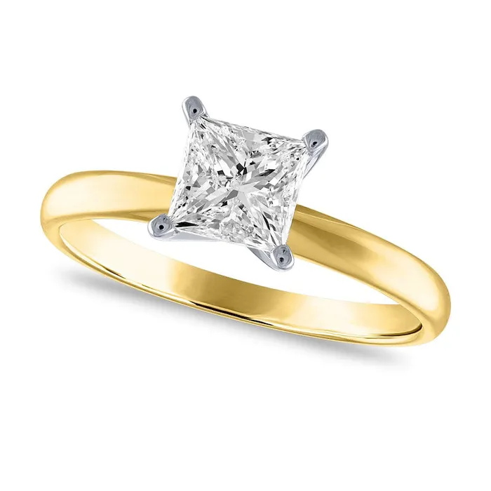 Goldia Rings 15 CT Certified PrincessCut Natural Clarity Enhanced Diamond Solitaire Engagement Ring in Solid 14K Gold II2 Goldia Rings 15 CT Certified PrincessCut Natural Clarity Enhanced Diamond Solitaire Engagement Ring in Solid 14K Gold II2
