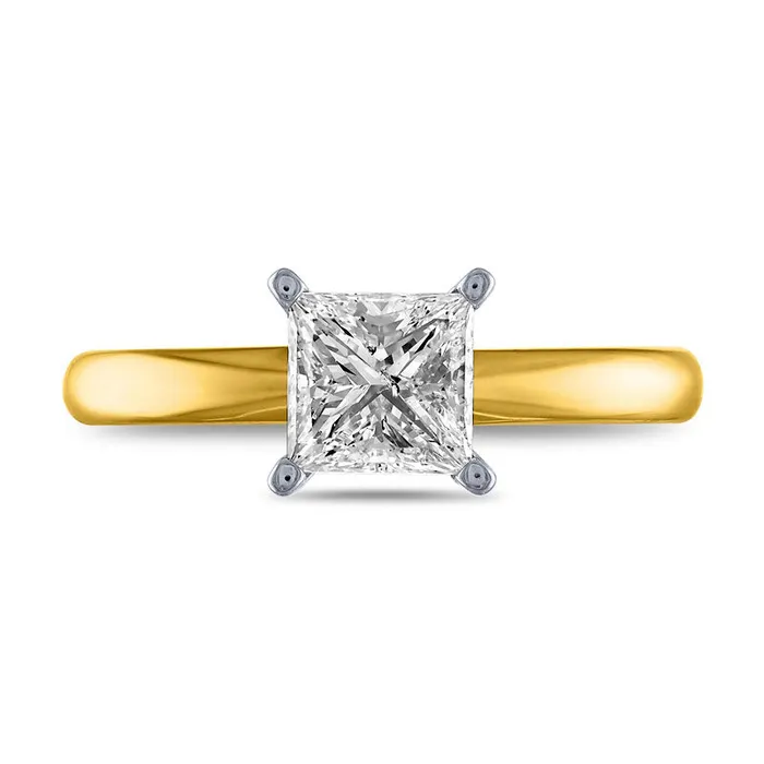 Goldia Rings 15 CT Certified PrincessCut Natural Clarity Enhanced Diamond Solitaire Engagement Ring in Solid 14K Gold II2 Goldia Rings 15 CT Certified PrincessCut Natural Clarity Enhanced Diamond Solitaire Engagement Ring in Solid 14K Gold II2