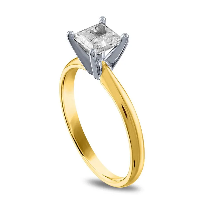 Goldia Rings 15 CT Certified PrincessCut Natural Clarity Enhanced Diamond Solitaire Engagement Ring in Solid 14K Gold II2 Goldia Rings 15 CT Certified PrincessCut Natural Clarity Enhanced Diamond Solitaire Engagement Ring in Solid 14K Gold II2