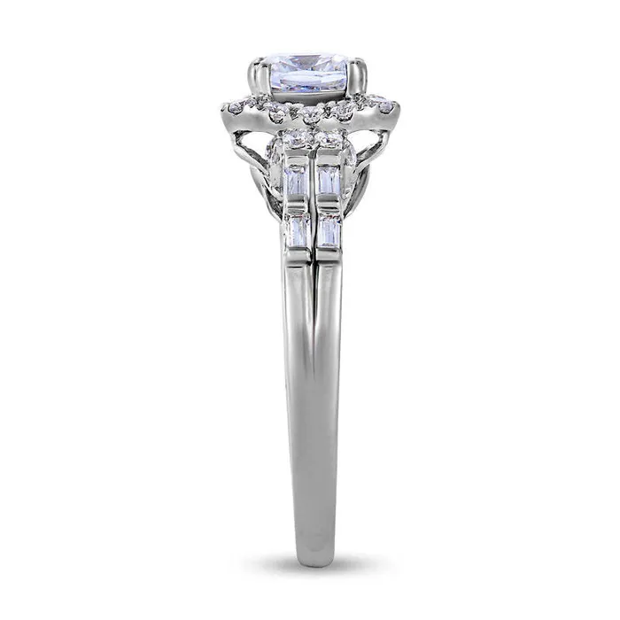 Goldia Rings 175 CT TW CushionCut Natural Diamond Frame Engagement Ring in Solid 14K White Gold Goldia Rings 175 CT TW CushionCut Natural Diamond Frame Engagement Ring in Solid 14K White Gold