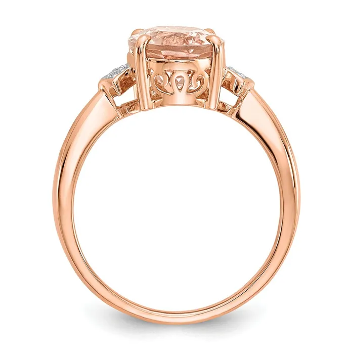Goldia Rings 14k Rose Gold Diamond and Morganite Ring
