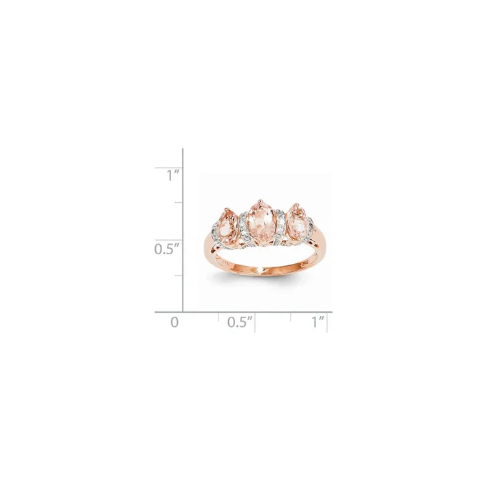 Goldia Rings 14k Rose Gold Diamond and Morganite Ring Goldia Rings 14k Rose Gold Diamond and Morganite Ring