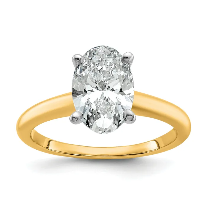 Goldia Rings 14k Twotone 2 Ct Lab Grown Diamond VSSI G Oval Solitare Engagement Ring Goldia Rings 14k Twotone 2 Ct Lab Grown Diamond VSSI G Oval Solitare Engagement Ring