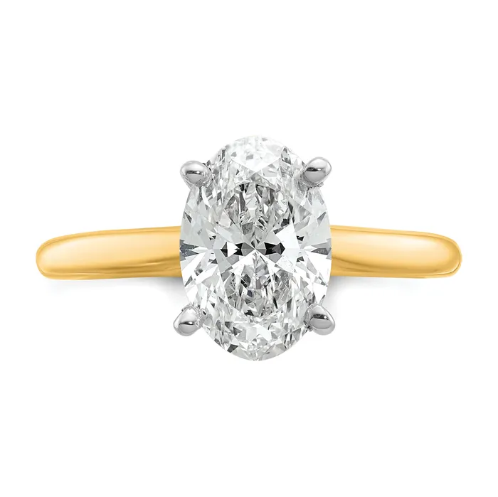 Goldia Rings 14k Twotone 2 Ct Lab Grown Diamond VSSI G Oval Solitare Engagement Ring