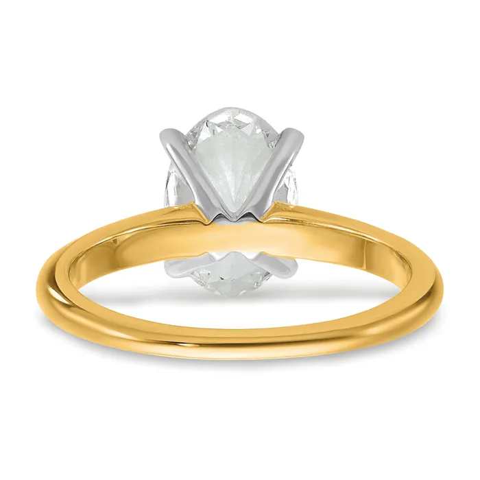 Goldia Rings 14k Twotone 2 Ct Lab Grown Diamond VSSI G Oval Solitare Engagement Ring