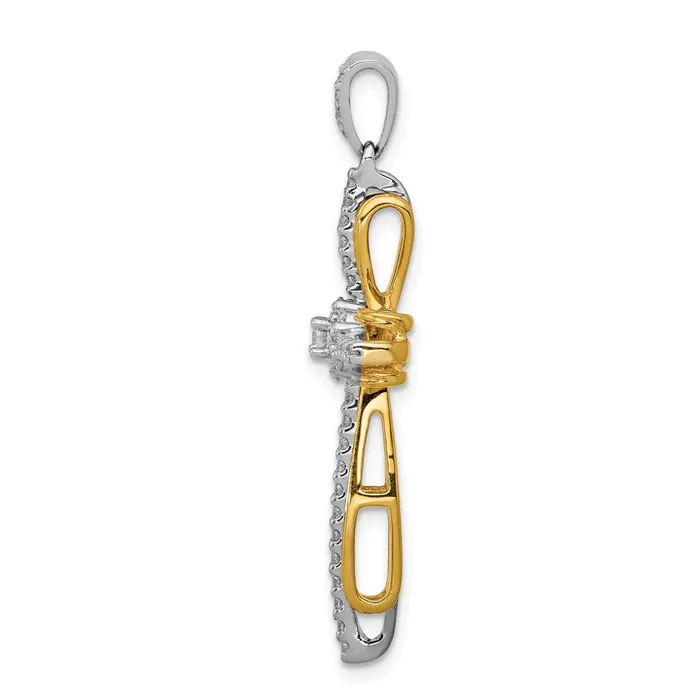 Goldia Rings 14k TwoTone Gold 13ct Real Diamond Passion Cross Pendant