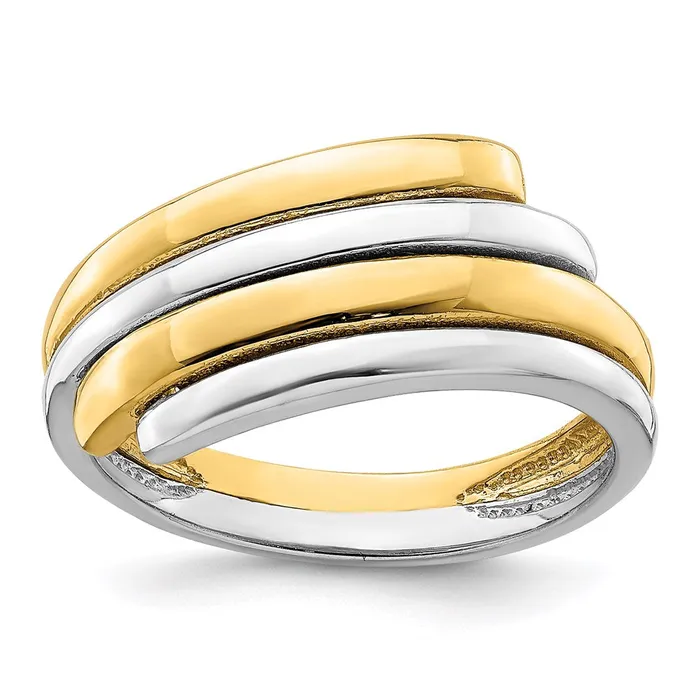 Goldia Rings 14k TwoTone Gold Crossover Band