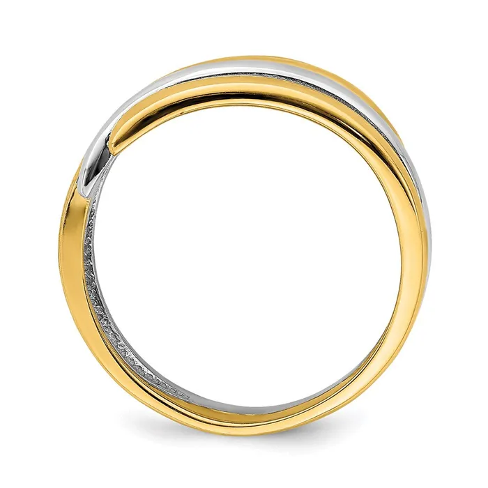Goldia Rings 14k TwoTone Gold Crossover Band