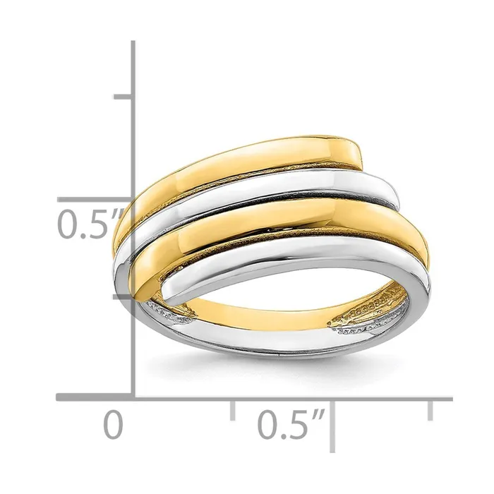 Goldia Rings 14k TwoTone Gold Crossover Band