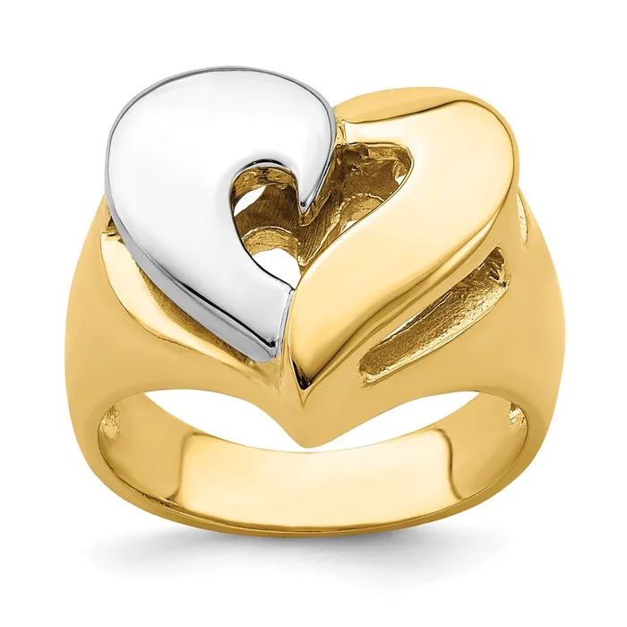 Goldia Rings 14k TwoTone Gold Polished Heart Ring