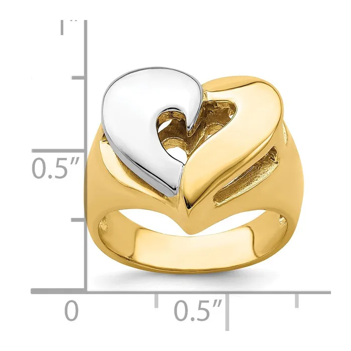 Goldia Rings 14k TwoTone Gold Polished Heart Ring
