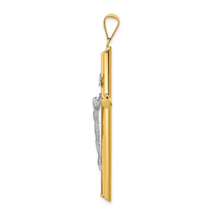 Goldia Rings 14k Twotone Gold Twotone Gold Polished Jesus Crucifix Pendant
