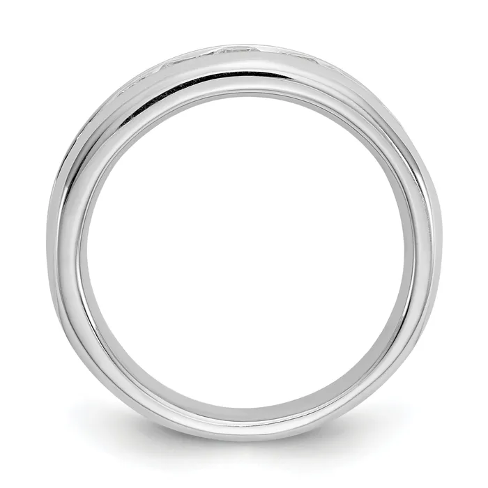 Goldia Rings 14k White Gold 1 Ct Lab Grown Diamond VSSI G Nine Stone Fashion band