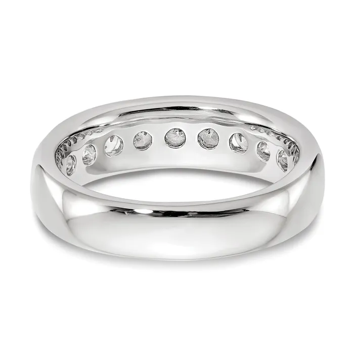 Goldia Rings 14k White Gold 1 Ct Lab Grown Diamond VSSI G Nine Stone Fashion band