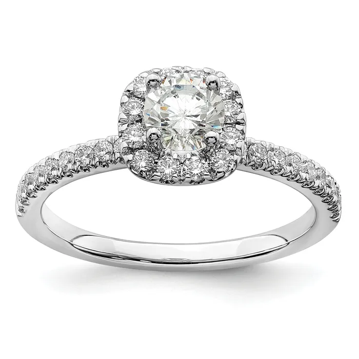 Goldia Rings 14k White Gold 34 Ct Lab Grown Diamond VSSI G Round Halo Engagement Ring Goldia Rings 14k White Gold 34 Ct Lab Grown Diamond VSSI G Round Halo Engagement Ring