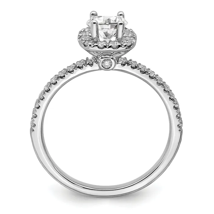 Goldia Rings 14k White Gold 34 Ct Lab Grown Diamond VSSI G Round Halo Engagement Ring