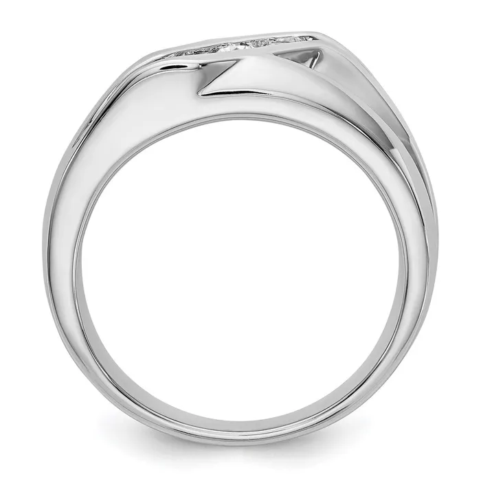 Goldia Rings 14k White Gold 3Stone 13 carat Diamond Complete Mens Ring