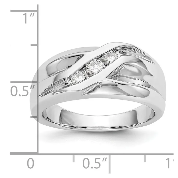 Goldia Rings 14k White Gold 3Stone 13 carat Diamond Complete Mens Ring